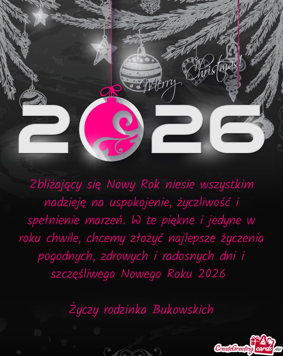 I radosnych dni i szczęśliwego Nowego Roku 2026