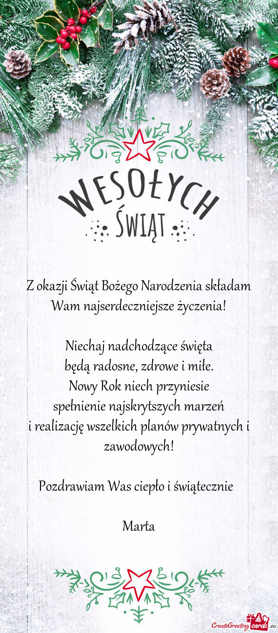 I realizację wszelkich planów prywatnych i zawodowych