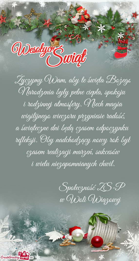 I rodzinnej atmosfery. Niech magia wigilijnego wieczoru przyniesie radość