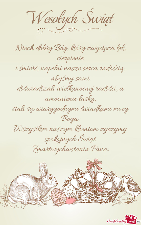 I śmierć, napełni nasze serca radością, abyśmy sami