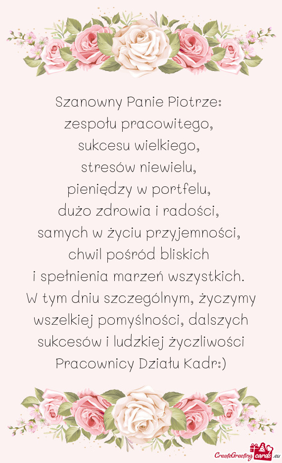 I spełnienia marzeń wszystkich