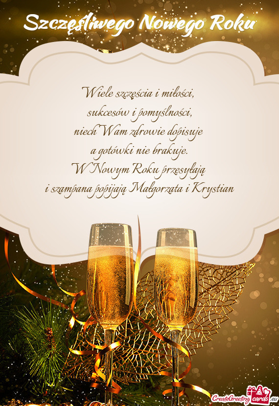 I szampana popijają Małgorzata i Krystian