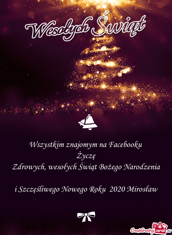 I Szczęśliwego Nowego Roku 2020 Mirosław