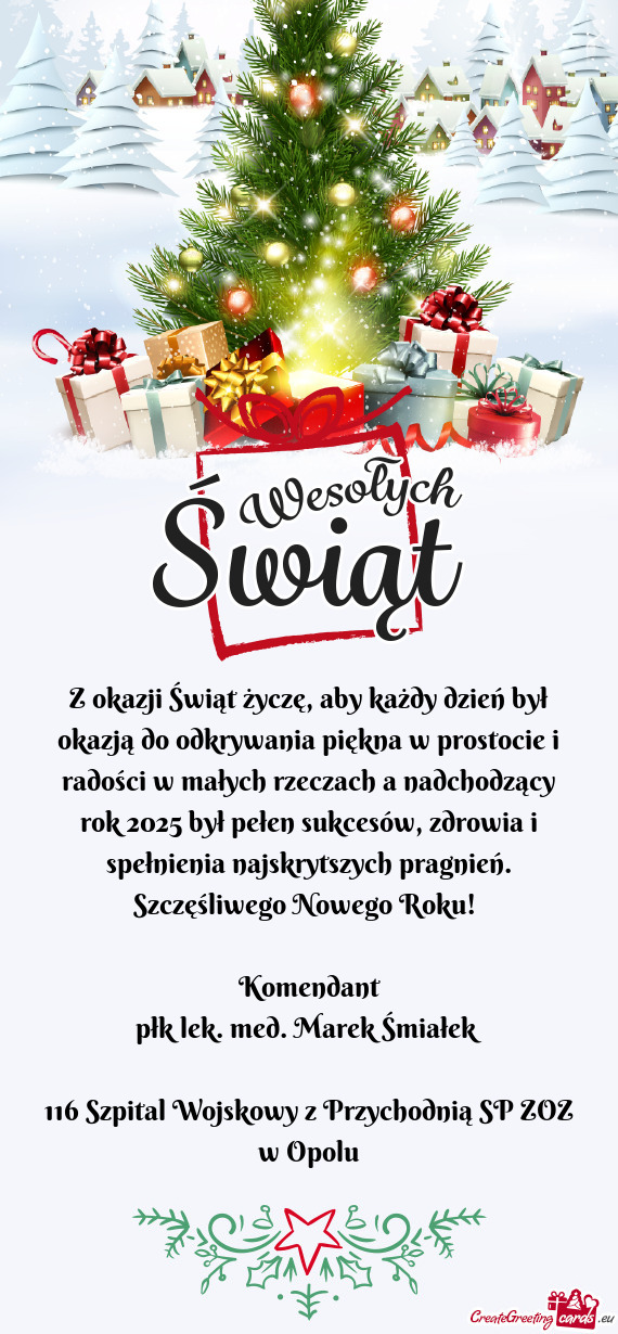 I w małych rzeczach a nadchodzący rok 2025 był pełen sukcesów, zdrowia i spełnienia najskrytsz