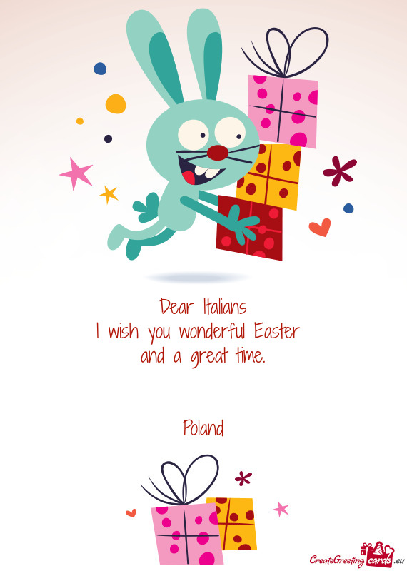 I wish you wonderful Easter
