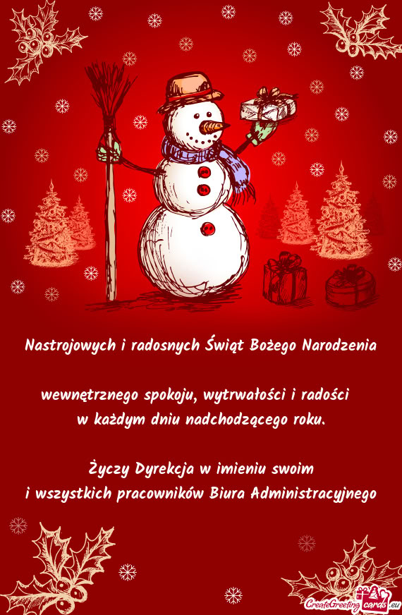 I wszystkich pracowników Biura Administracyjnego