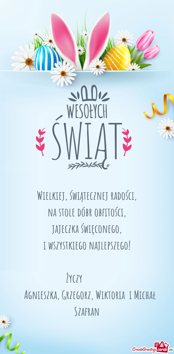 I wszystkiego najlepszego!           Agnieszka