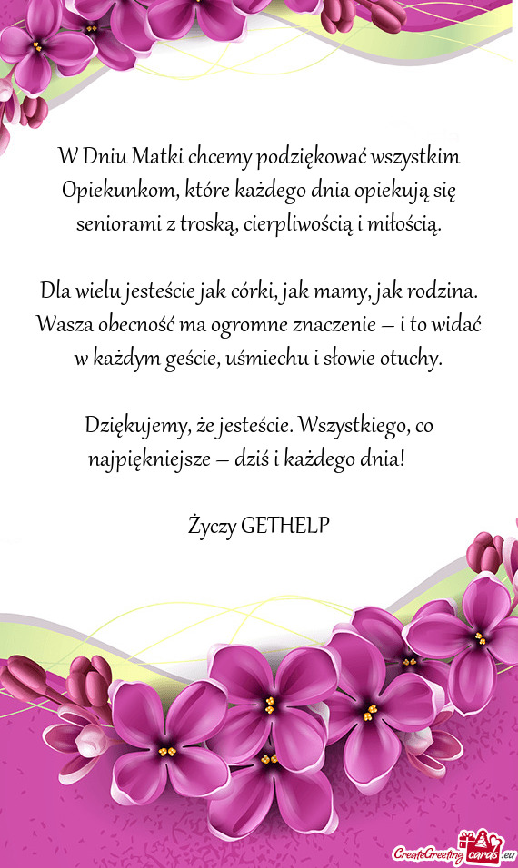 I z troską, cierpliwością i miłością