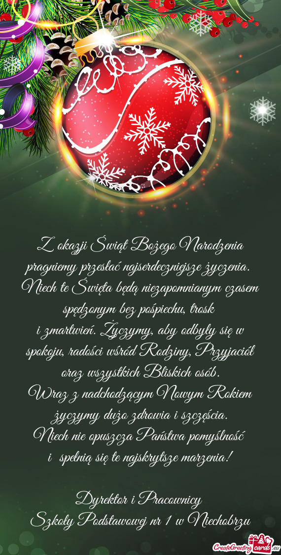 I zmartwień. Życzymy, aby odbyły się w spokoju, radości wśród Rodziny, Przyjaciół