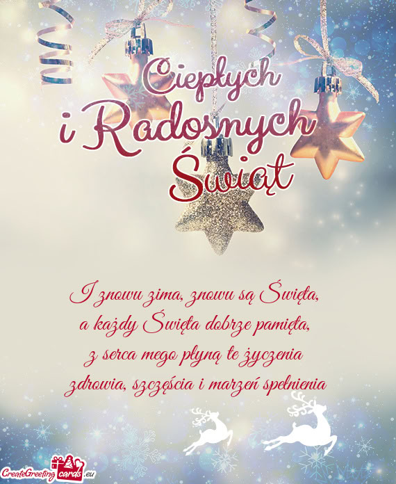 I znowu zima, znowu są Święta,   a każdy Święta dobrze pamięta,   z