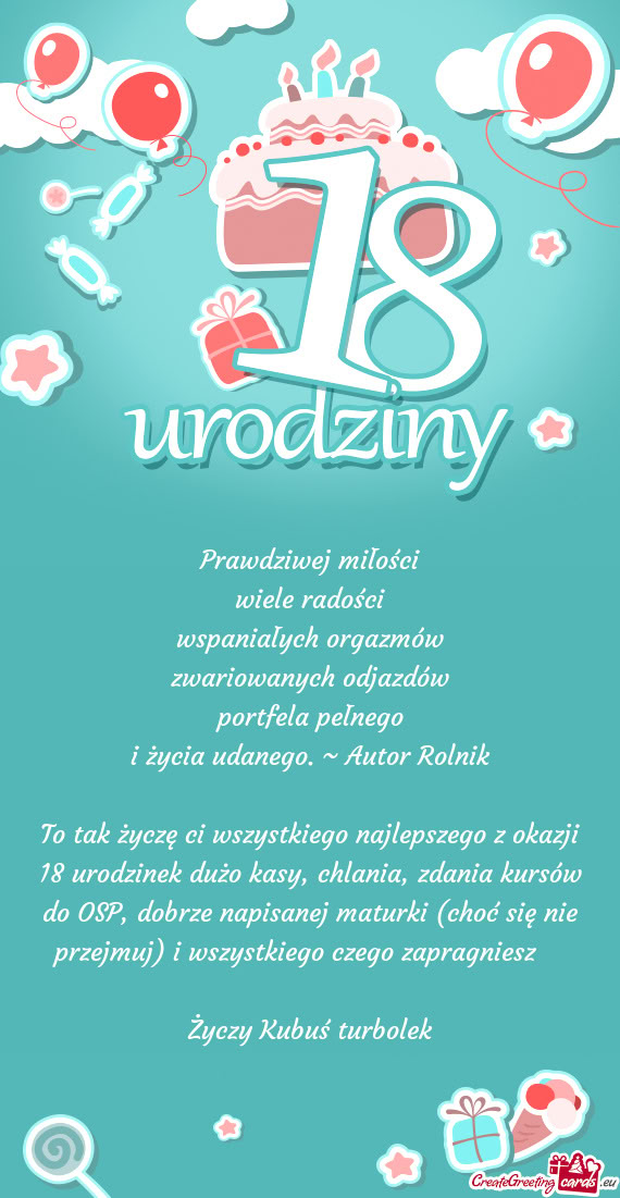 I życia udanego. ~ Autor Rolnik