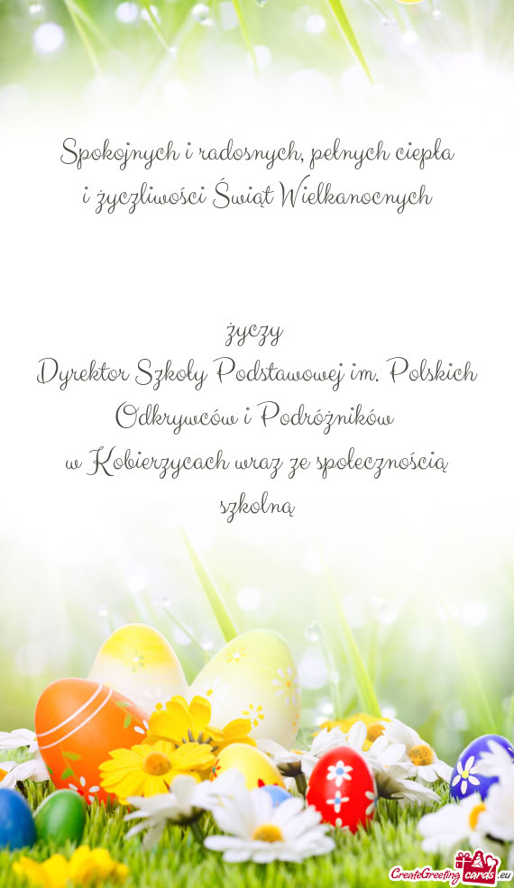 I życzliwości Świąt Wielkanocnych