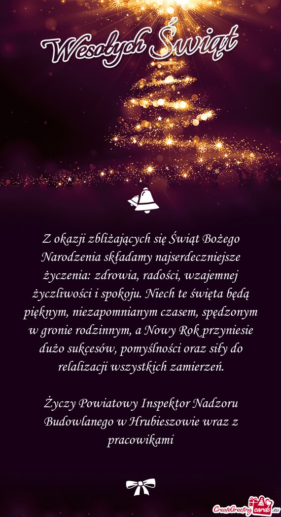 Ia, radości, wzajemnej życzliwości i spokoju. Niech te święta będą pięknym, niezapomnianym c