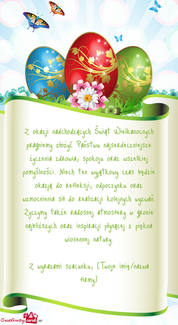 Ia zdrowia, spokoju oraz wszelkiej pomyślności. Niech ten wyjątkowy czas będzie okazją do refle