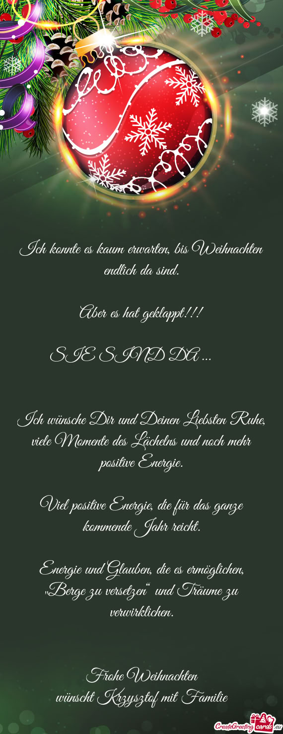 Ich konnte es kaum erwarten, bis Weihnachten endlich da sind