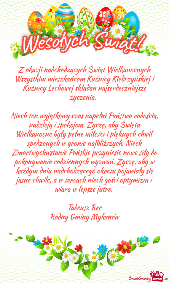 Icy Lechowej składan najserdeczniejsze życzenia