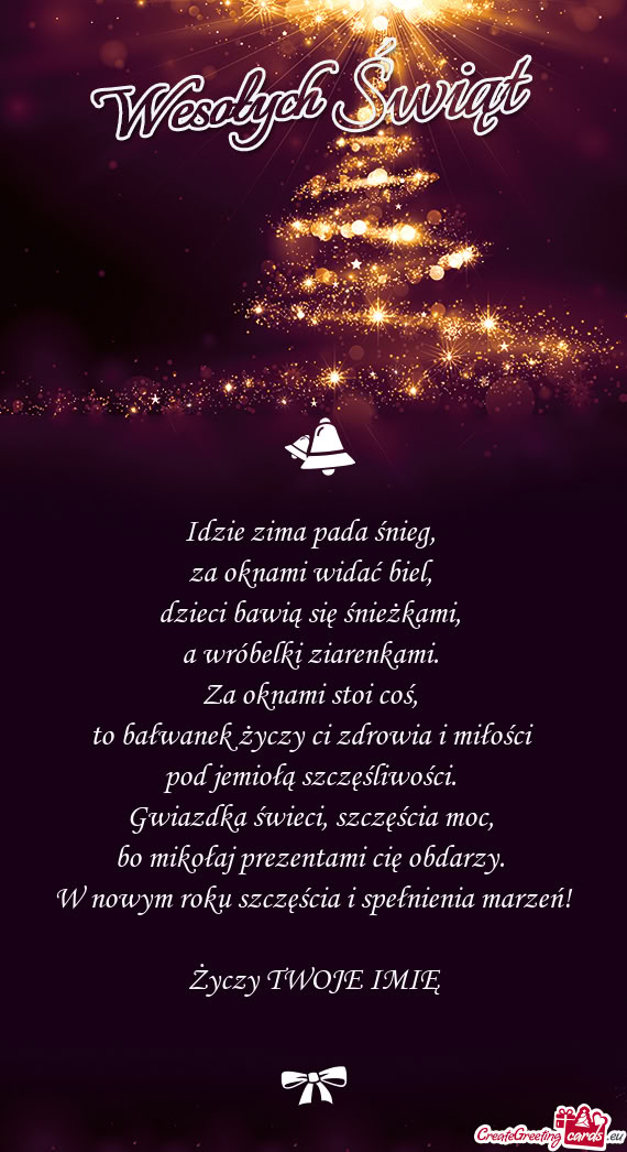 Idzie zima pada śnieg,   za oknami widać biel,   dzieci bawią się