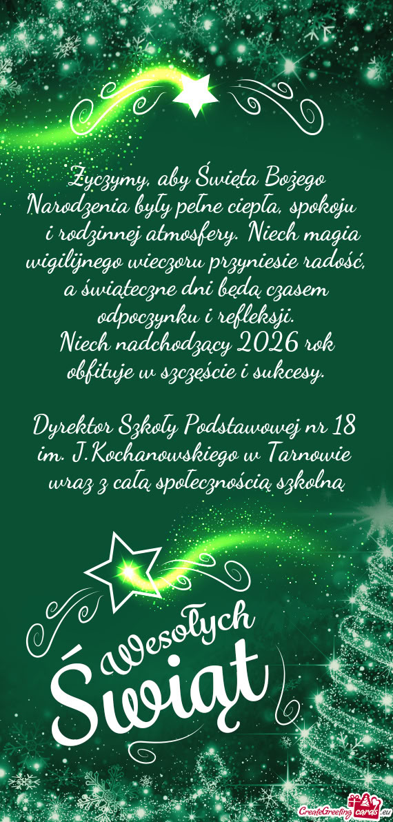 Iech magia wigilijnego wieczoru przyniesie radość, a świąteczne dni będą czasem odpoczynku i r