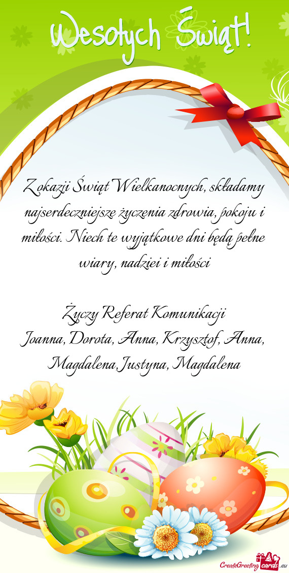 Iech te wyjątkowe dni będą pełne wiary, nadziei i miłości