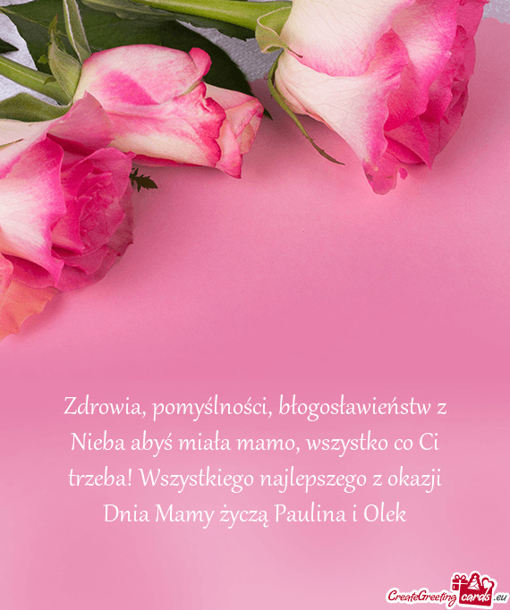 Iego najlepszego z okazji Dnia Mamy życzą Paulina i Olek