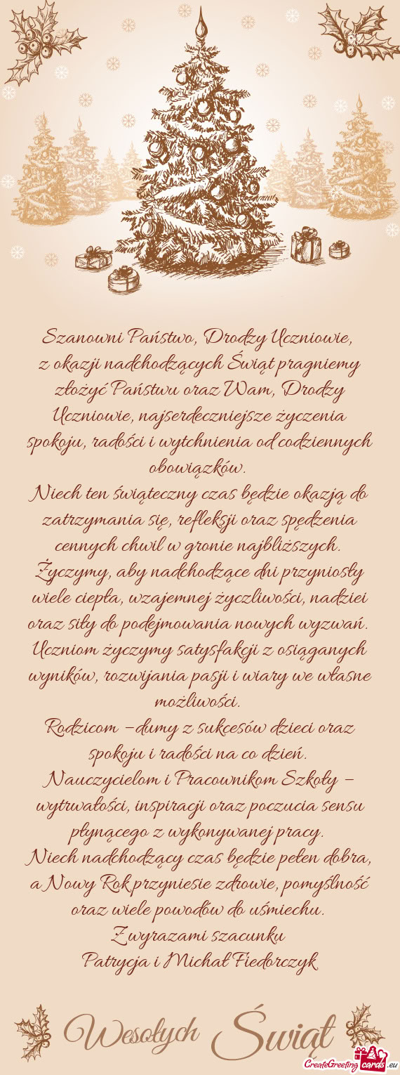 Iejsze życzenia spokoju, radości i wytchnienia od codziennych obowiązków