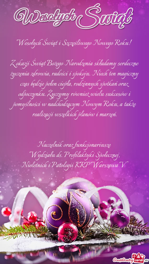 Ielu sukcesów i pomyślności w nadchodzącym Nowym Roku, a także realizacji wszelkich planów i m