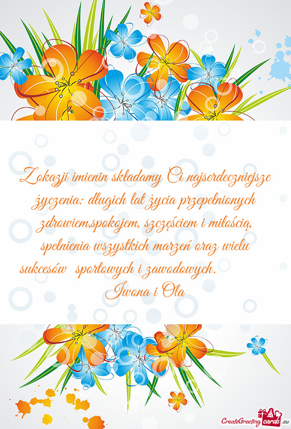 Iem,spokojem, szczęściem i miłością, spełnienia wszystkich marzeń oraz wielu sukcesów sport