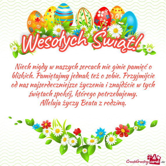 Ijcie od nas najserdeczniejsze życzenia i znajdźcie w tych świętach spokój, którego potrzebuje