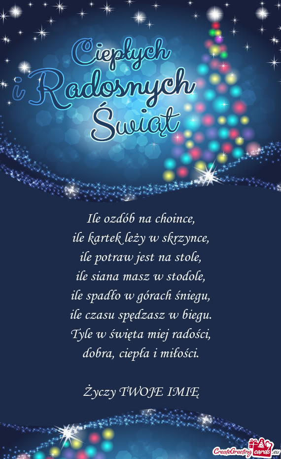 Ile ozdób na choince,  ile kartek leży w skrzynce,  ile potraw jest na