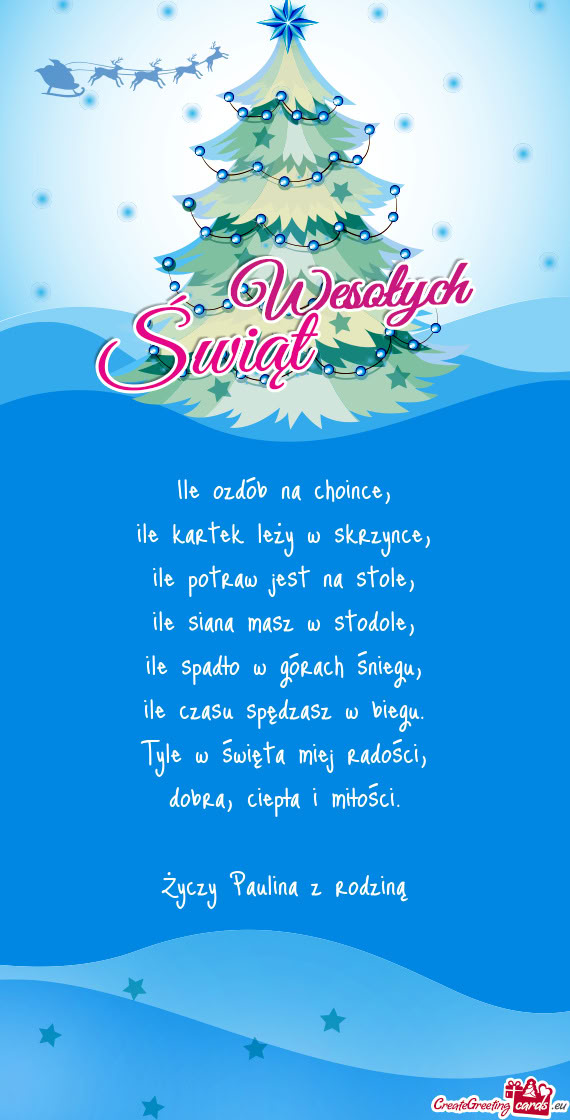 Ile ozdób na choince,  ile kartek leży w skrzynce,  ile potraw jest na