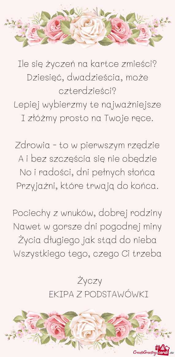 Ile się życzeń na kartce zmieści