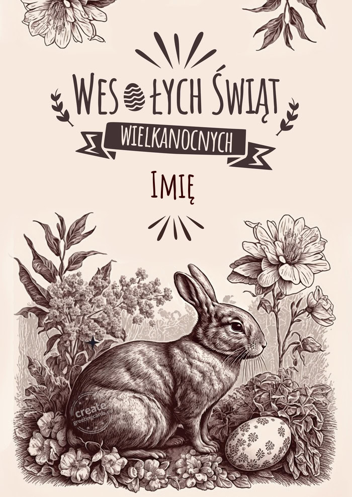 Imię dla Ciebie wesołe życzenia wielkanocne