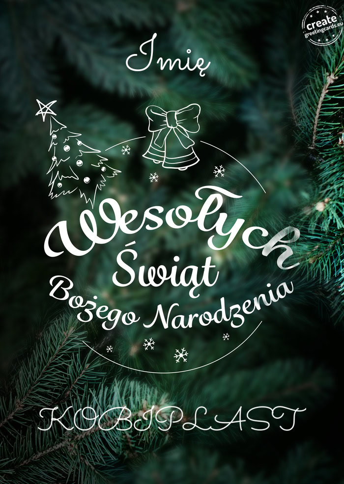Imię Wesołych Świat Bożego Narodzenia KOBIPLAST