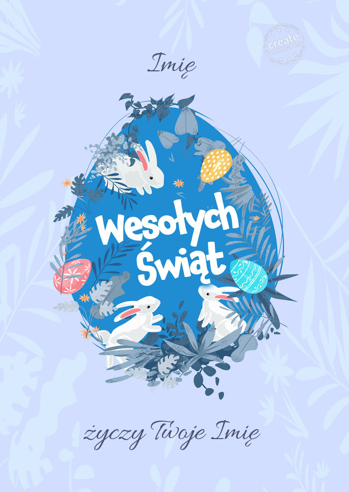 Imię Wesołych Świat Wielkanocy Twoje Imię
