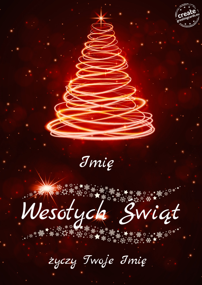 Imię Wesołych Świat życzy Twoje Imię