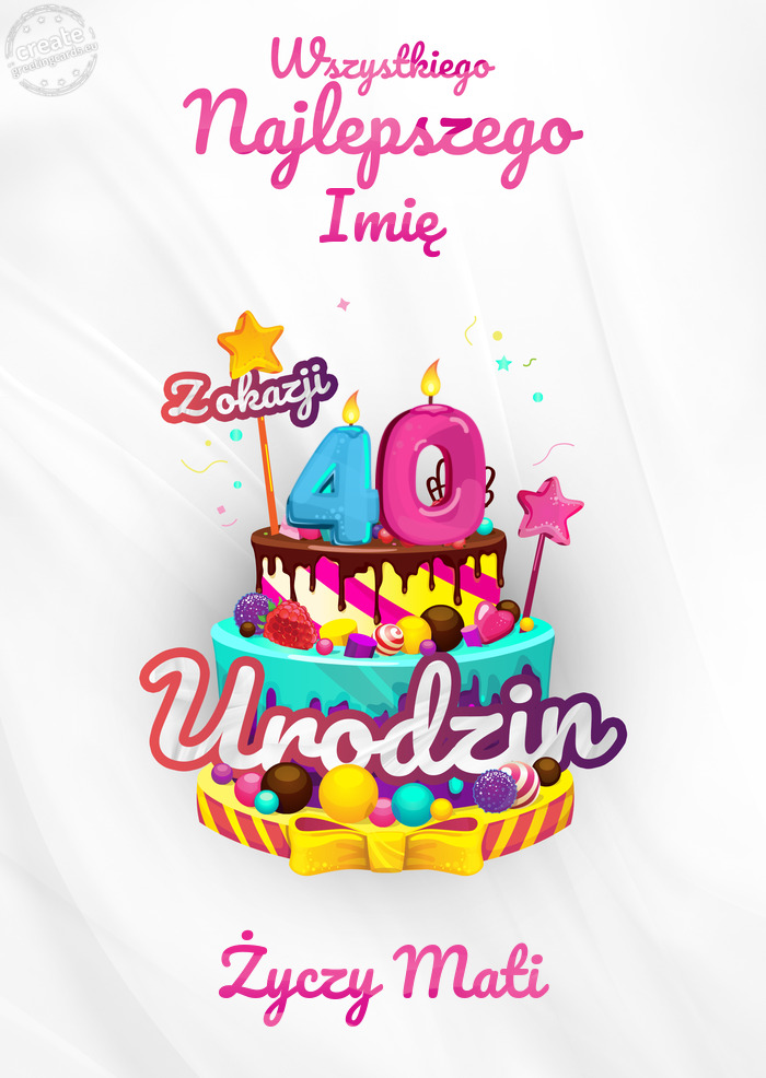 Imię, Wszystkiego najlepszego z okazji 40 urodzin Mati