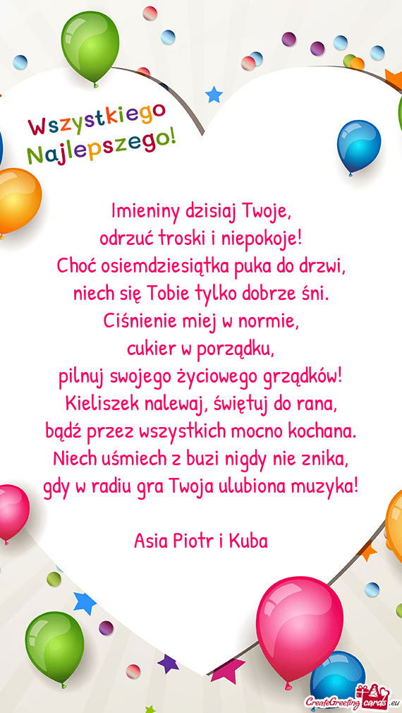 Imieniny dzisiaj Twoje