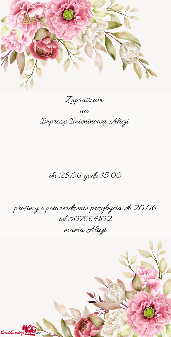 Imprezę Imieninową Alicji