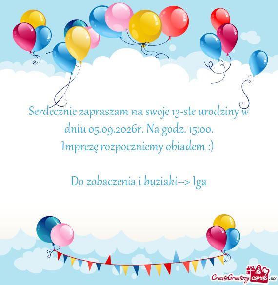 Imprezę rozpoczniemy obiadem :)