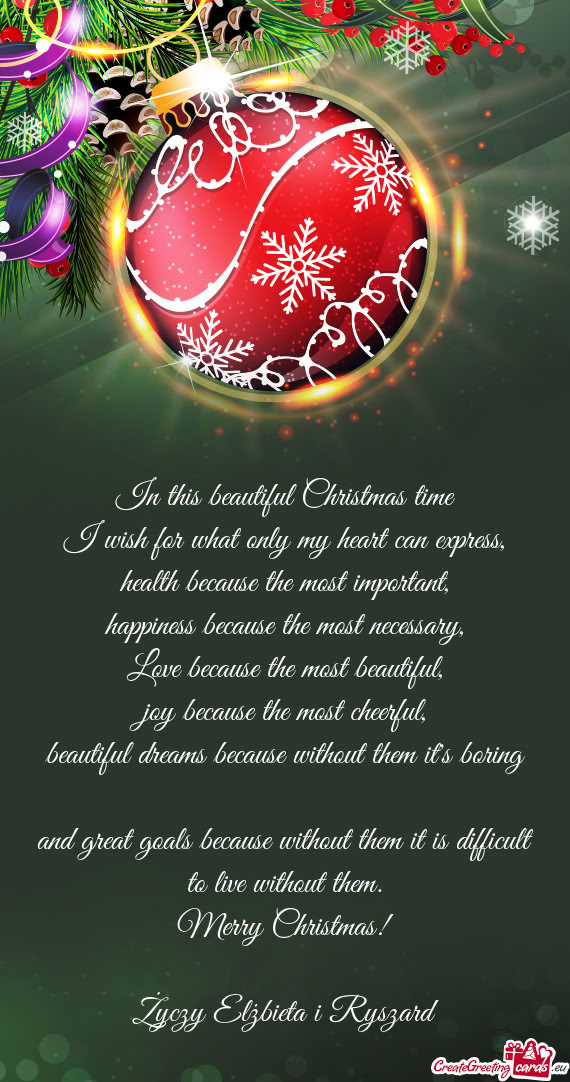 In this beautiful Christmas time