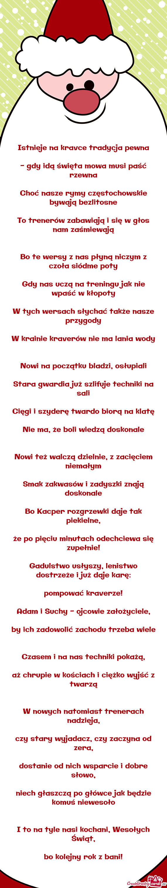 Istnieje na kravce tradycja pewna