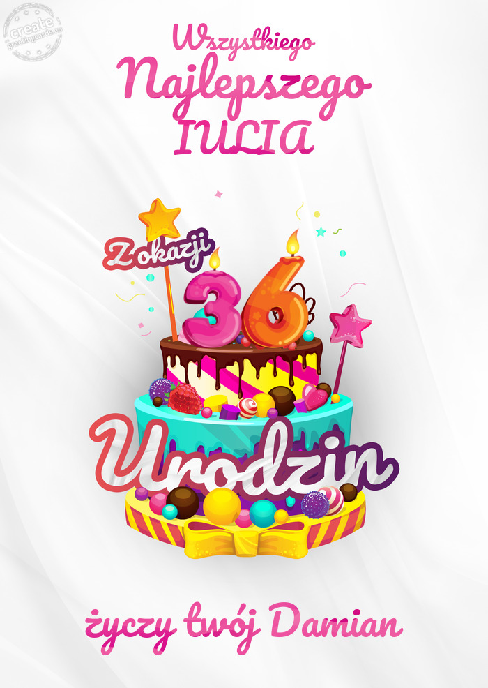 IULIA, Wszystkiego najlepszego z okazji 36 urodzin twój Damian