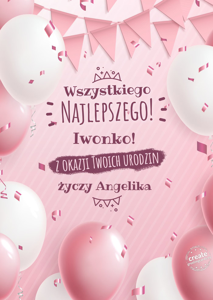 Iwonko! z okazji Twoich urodzin Angelika