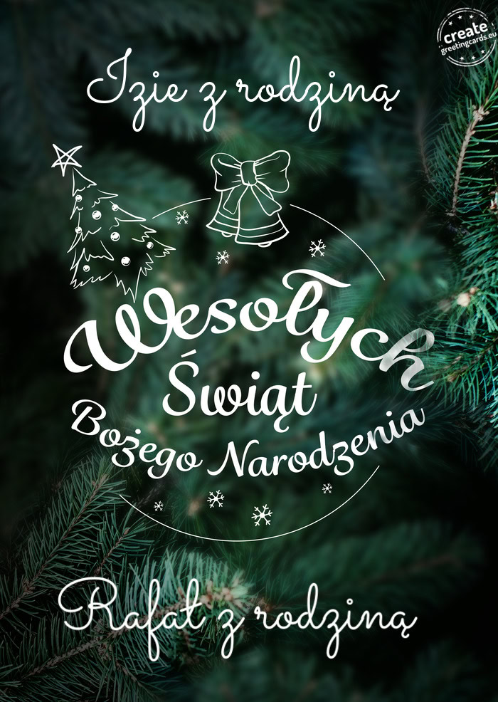 Izie z rodziną Wesołych Świat Bożego Narodzenia Rafał z rodziną