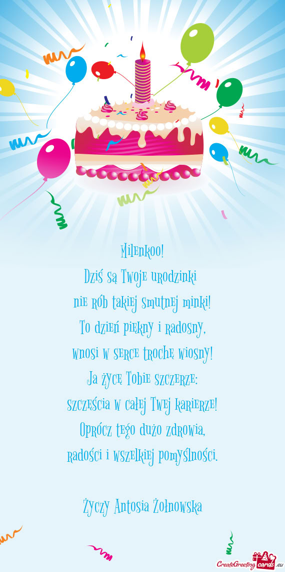 Ja życę Tobie szczerze