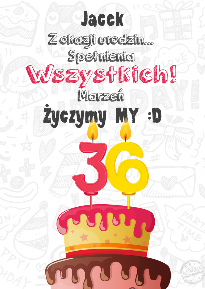 Jacek Kartka z okazji 36 urodzin, Życzymy MY :D