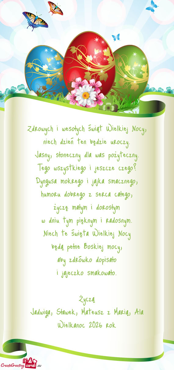 Jadwiga, Sławek, Mateusz z Marią, Ala