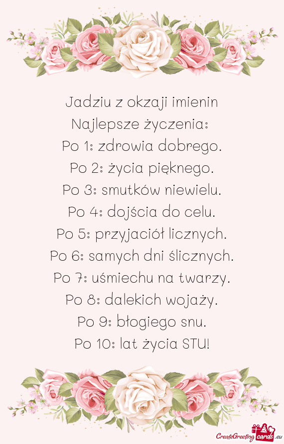 Jadziu z okzaji imienin