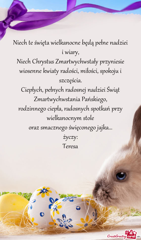 Jajka... życzy: Teresa