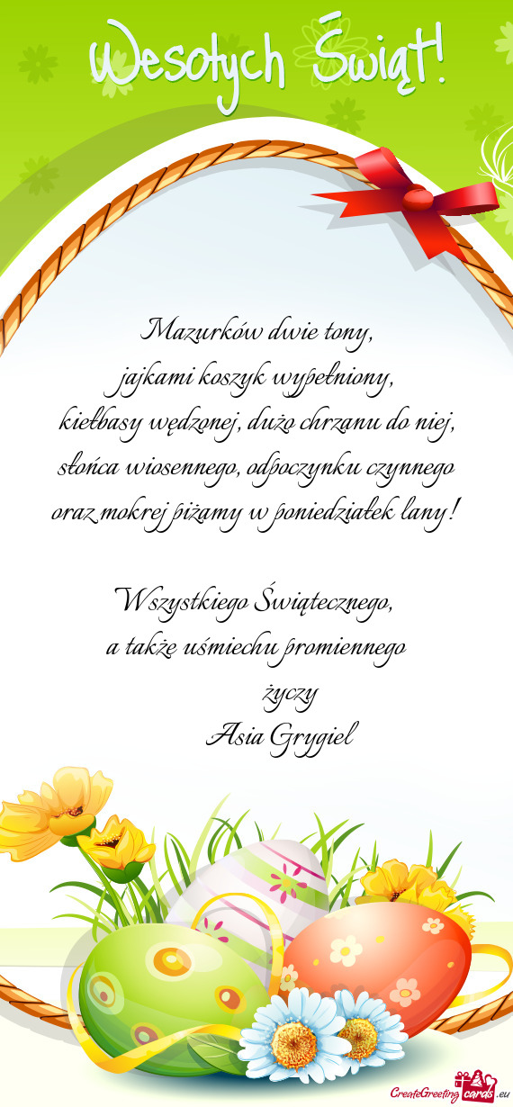 Jajkami koszyk wypełniony